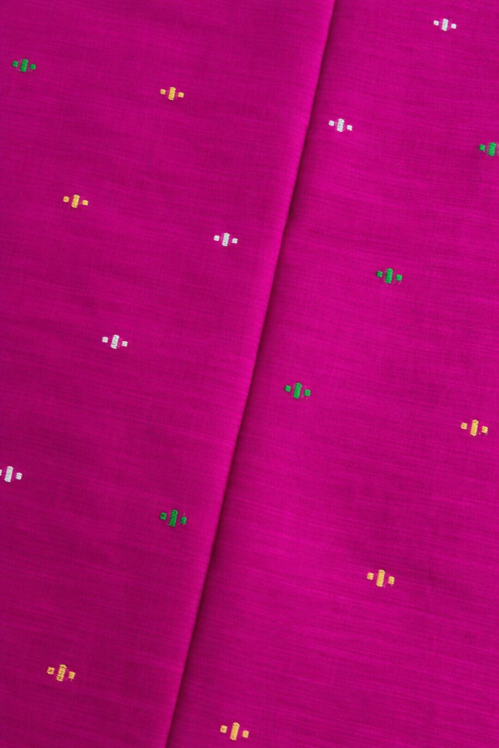 Bengal Soft Cotton Handloom Saree - Rani Pink with Purple Border - Close-up